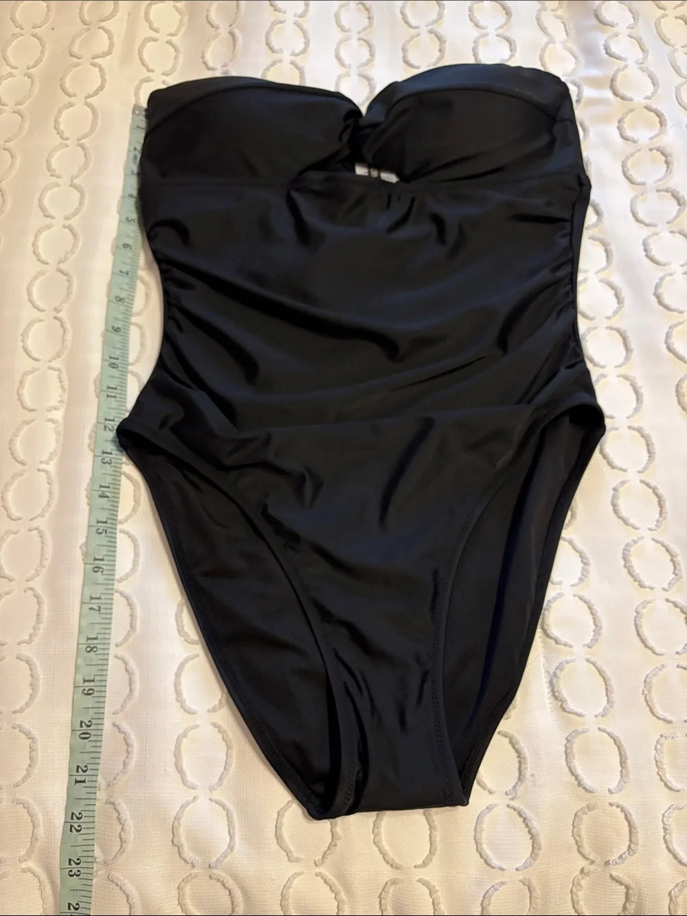J. Crew Gemma Ruched Bandeau Cutout‎ One-piece Black NWT size 10